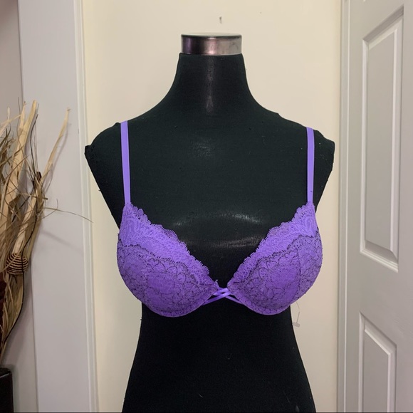 LASenZa Hello Sugar Purple Lace Padded Push Up Bra Size 34B